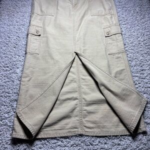 Vintage Levis Skirt Womens 12 Cargo Midi Front Slit Cotton Flap Pockets Loops